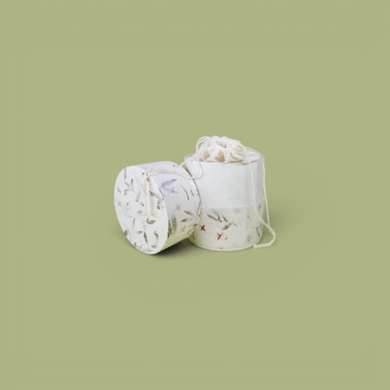Cilindervormige mini urn, sterbloemblaadjes - Afbeelding 2